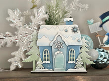 Load image into Gallery viewer, Winter Standing Houses File SVG, Glowforge, Igloo, Penguin, Snowman, Snowflake, Cabin, Ski lodge, LuckyHeartDesignsCO
