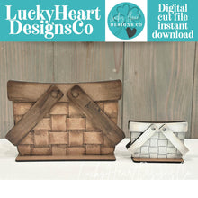Load image into Gallery viewer, Farm Picnic Flower Basket Interchangeable (Original and TINY) File SVG, (Basket only) Vase, Tiered Tray, Glowforge, LuckyHeartDesignsCo
