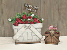 Load image into Gallery viewer, Farm Picnic Flower Basket Interchangeable (Original and TINY) File SVG, (Basket only) Vase, Tiered Tray, Glowforge, LuckyHeartDesignsCo
