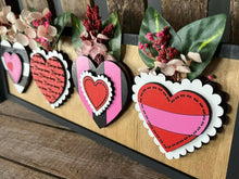 Load image into Gallery viewer, Chunky Heart Flower Vase Squares Sign File SVG, Stems, Mothers Day, Craft, Love, Farmhouse Valentines Glowforge, LuckyHeartDesignsCo
