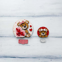 Load image into Gallery viewer, Bear Valentine Snow Globe Interchangeable File SVG, TINY, Woodland, Glowforge, Love, Heart, Tiered Tray LuckyHeartDesignsCo
