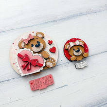 Load image into Gallery viewer, Bear Valentine Snow Globe Interchangeable File SVG, TINY, Woodland, Glowforge, Love, Heart, Tiered Tray LuckyHeartDesignsCo
