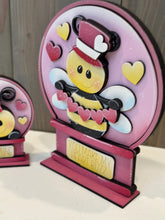 Load image into Gallery viewer, Bee Valentine Buzz Snow Globe Interchangeable File SVG, TINY, Bumble, Glowforge, Love, Heart, Tiered Tray LuckyHeartDesignsCo
