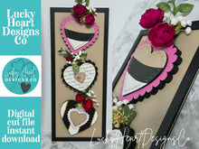 Load image into Gallery viewer, Chunky Heart Flower Vase Vertical Sign File SVG, Stems, Mothers Day, Craft, Love, Farmhouse Valentines Glowforge, LuckyHeartDesignsCo
