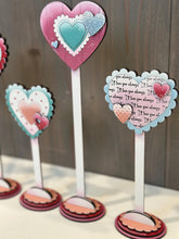 Load image into Gallery viewer, Tall Hearts On Stands File SVG, Valentines, Love, Floral, Flower, Flower, Holiday Decor Glowforge, LuckyHeartDesignsCo
