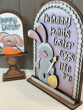 Load image into Gallery viewer, Floppy Easter Bunny Tall Arch Sign Interchangeable File SVG, TINY, INSERT only, Egg Carrot Glowforge Holiday Tiered Tray LuckyHeartDesignsCo

