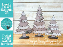 Load image into Gallery viewer, Valentine Chunky Tree Standing File SVG, Flower Christmas mantle decor, Centerpiece, Love, Heart, glowforge, LuckyHeartDesignsCo
