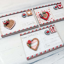 Load image into Gallery viewer, Valentines Postcard Craft File SVG, Glowforge, Love, Flower, Heart, LuckyHeartDesignsCo
