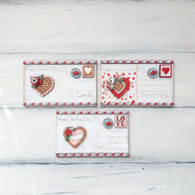 Load image into Gallery viewer, Valentines Postcard Craft File SVG, Glowforge, Love, Flower, Heart, LuckyHeartDesignsCo
