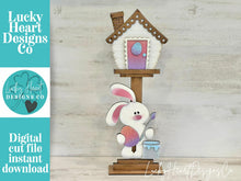 Load image into Gallery viewer, Floppy Easter Bunny for the Birdhouse Interchangeable File SVG, Spring, Egg, Seasonal, Holiday Shapes, Glowforge, Laser, LuckyHeartDesignsCo
