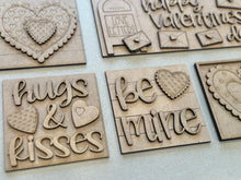 Load image into Gallery viewer, Valentine Heart Interchangeable Leaning Sign File SVG, Glowforge Tiered Tray, Love, Valentine's Day, LuckyHeartDesignsCo

