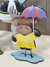 Load image into Gallery viewer, Moose Cow Spring Butterfly Standing Sign File SVG, Glowforge, Flower, Kite, Daisy Woodland Umbrella Tiered Tray LuckyHeartDesignsCo
