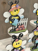 Load image into Gallery viewer, Bee Spring Butterfly Standing Sign File SVG, Glowforge, Flower, Bumble, Kite, Daisy, Umbrella Tiered Tray LuckyHeartDesignsCo
