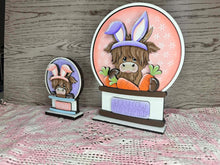 Load image into Gallery viewer, Highland Easter Bunny Carrots Snow Globe Interchangeable File SVG, TINY, Glowforge, Spring, Farm Easter Eggs Tiered Tray LuckyHeartDesignsCo
