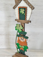 Load image into Gallery viewer, Leprechaun Clover Birdhouse Interchangeable File SVG, St. Patrick's, Day, Gold Holiday Shapes, Glowforge, Laser, LuckyHeartDesignsCo
