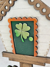 Load image into Gallery viewer, Leprechaun Clover Birdhouse Interchangeable File SVG, St. Patrick's, Day, Gold Holiday Shapes, Glowforge, Laser, LuckyHeartDesignsCo
