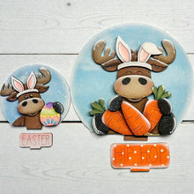 Load image into Gallery viewer, Moose Easter Bunny Carrots Snow Globe Interchangeable File SVG, TINY, Glowforge, Spring, Woodland Eggs Tiered Tray LuckyHeartDesignsCo
