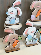 Load image into Gallery viewer, Floppy Easter Bunny Standing File SVG, Glowforge, Tiered Tray, Egg, Carrot, Basket, Egg Hunt, LuckyHeartDesignsCo
