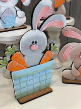 Load image into Gallery viewer, Floppy Easter Bunny Standing File SVG, Glowforge, Tiered Tray, Egg, Carrot, Basket, Egg Hunt, LuckyHeartDesignsCo
