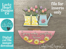 Load image into Gallery viewer, Spring Flowers Holiday Door Sign Interchangeable File, SVG Rain Boots, Watering Can, Floral, Tulip Daisy Seasonal, Home, Welcome, glowforge
