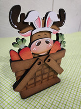 Load image into Gallery viewer, Moose Carrot Easter For The Flower Basket Interchangeable File SVG, Easter Egg, Farm, Bunny, Tiered Tray, Glowforge, LuckyHeartDesignsCo
