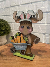 Load image into Gallery viewer, Moose Easter Carrots Standing File SVG, Glowforge, Tiered Tray, Woodland, Bunny, Basket, Egg Hunt, LuckyHeartDesignsCo
