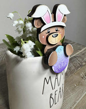 Load image into Gallery viewer, Easter Bear Bunny Mug Hugger File SVG, Glowforge, Egg, Farm, Tiered Tray, Tray Decor, Woodland, Plant Topper, Gift, LuckyHeartDesignsCo
