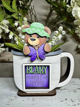 Load image into Gallery viewer, Spring Bear Bunny Mug Hugger File SVG, Glowforge, Butterfly, Farm Tiered Tray, Tray Decor, Woodland, Plant Topper, Gift, LuckyHeartDesignsCo
