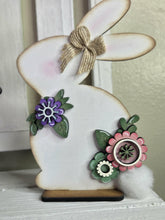 Load image into Gallery viewer, Flower Chunky Bunny Standing File SVG, Glowforge, Floral, Egg, Spring, LuckyHeartDesignsCo
