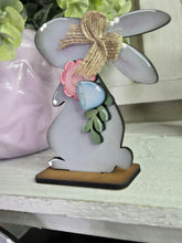 Load image into Gallery viewer, Flower Chunky Bunny Standing File SVG, Glowforge, Floral, Egg, Spring, LuckyHeartDesignsCo
