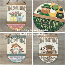 Load image into Gallery viewer, Spring Flowers Holiday Door Sign Interchangeable File, SVG Rain Boots, Watering Can, Floral, Tulip Daisy Seasonal, Home, Welcome, glowforge

