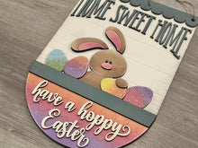 Load image into Gallery viewer, Easter Holiday Door Sign Interchangeable File, SVG Bunny, Eggs, Basket, Spring, Seasonal, Home, Welcome, glowforge
