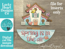 Load image into Gallery viewer, Spring Bird Holiday Door Sign Interchangeable File, SVG Birdhouse, Floral, Cardinal, Home, Seasonal, Home, Welcome, glowforge

