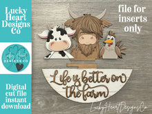 Load image into Gallery viewer, Cow Farm Holiday Door Sign Interchangeable File, SVG Highland, Dairy, Chicken, Home, Seasonal, Home, Welcome, glowforge
