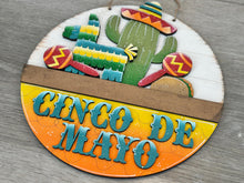 Load image into Gallery viewer, Cinco De Mayo Holiday Door Sign Interchangeable File, SVG Cactus, Taco, Piñata, May, Fiesta, Party, Home, Seasonal, Home, Welcome, glowforge
