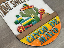 Load image into Gallery viewer, Cinco De Mayo Holiday Door Sign Interchangeable File, SVG Cactus, Taco, Piñata, May, Fiesta, Party, Home, Seasonal, Home, Welcome, glowforge
