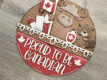 Load image into Gallery viewer, Canada Holiday Door Sign Interchangeable File, SVG Moose, Beaver, Fireworks, Flag, Syrup, Celebrate, Seasonal, Home, Welcome, glowforge
