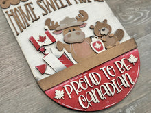 Load image into Gallery viewer, Canada Holiday Door Sign Interchangeable File, SVG Moose, Beaver, Fireworks, Flag, Syrup, Celebrate, Seasonal, Home, Welcome, glowforge
