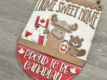 Load image into Gallery viewer, Canada Holiday Door Sign Interchangeable File, SVG Moose, Beaver, Fireworks, Flag, Syrup, Celebrate, Seasonal, Home, Welcome, glowforge
