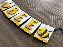 Load image into Gallery viewer, Bee Banner Holiday Door Sign Interchangeable File, SVG, Standing, Bumble, Honey, Summer, Spring Seasonal Home Welcome, glowforge
