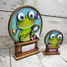Load image into Gallery viewer, Frog Spring Snow Globe Interchangeable File SVG, TINY Summer, Butterfly, Flower, Daisy, Glowforge, Tiered Tray LuckyHeartDesignsCo
