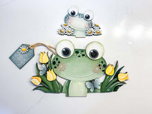 Load image into Gallery viewer, Spring Frog For The Flower Basket Interchangeable File SVG, TINY, Floral, Flowers, Tulip, Daisy, Tiered Tray, Glowforge, LuckyHeartDesignsCo
