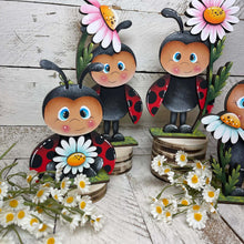 Load image into Gallery viewer, Spring Ladybug Standing Sign File SVG, Glowforge, Flower, Floral, Summer, Butterfly, Daisy, Tiered Tray LuckyHeartDesignsCo
