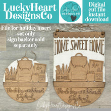 Load image into Gallery viewer, School Teacher Holiday Door Sign Interchangeable File, SVG Pencil, Apple, Classroom, Welcome, Backpack, Seasonal, Home, Welcome, glowforge
