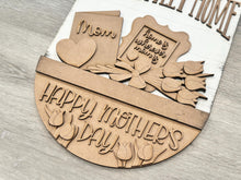 Load image into Gallery viewer, Mother's Day Holiday Door Sign Interchangeable File, SVG Mom, Grandma, Flower, Floral, Tulip Daisy Seasonal, Home, Welcome, glowforge
