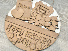 Load image into Gallery viewer, Mother's Day Holiday Door Sign Interchangeable File, SVG Mom, Grandma, Flower, Floral, Tulip Daisy Seasonal, Home, Welcome, glowforge
