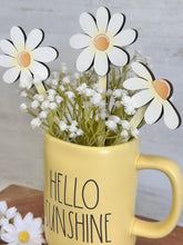 Load image into Gallery viewer, Spring Daisy Mug Stick File SVG, Glowforge Tiered Tray, Tray Decor, Flower, Floral, Plant Topper, Gift, LuckyHeartDesignsCo
