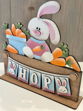 Load image into Gallery viewer, Easter Banner Holiday Door Sign Interchangeable File, SVG, Standing, Bunny, Spring, Seasonal Home Welcome, glowforge
