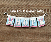 Load image into Gallery viewer, Easter Banner Holiday Door Sign Interchangeable File, SVG, Standing, Bunny, Spring, Seasonal Home Welcome, glowforge
