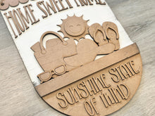 Load image into Gallery viewer, Summer Holiday Door Sign Interchangeable File, SVG, Beach, Flip Flops, Sun, Sunglasses, Hat, Pool, Swim, Seasonal Home Welcome, glowforge
